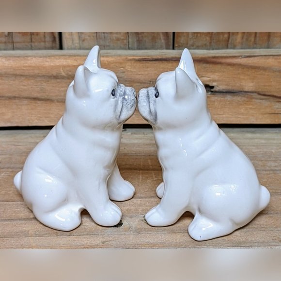 Unknown Dining Vtg White French Bulldogs Salt Pepper Shakers Poshmark